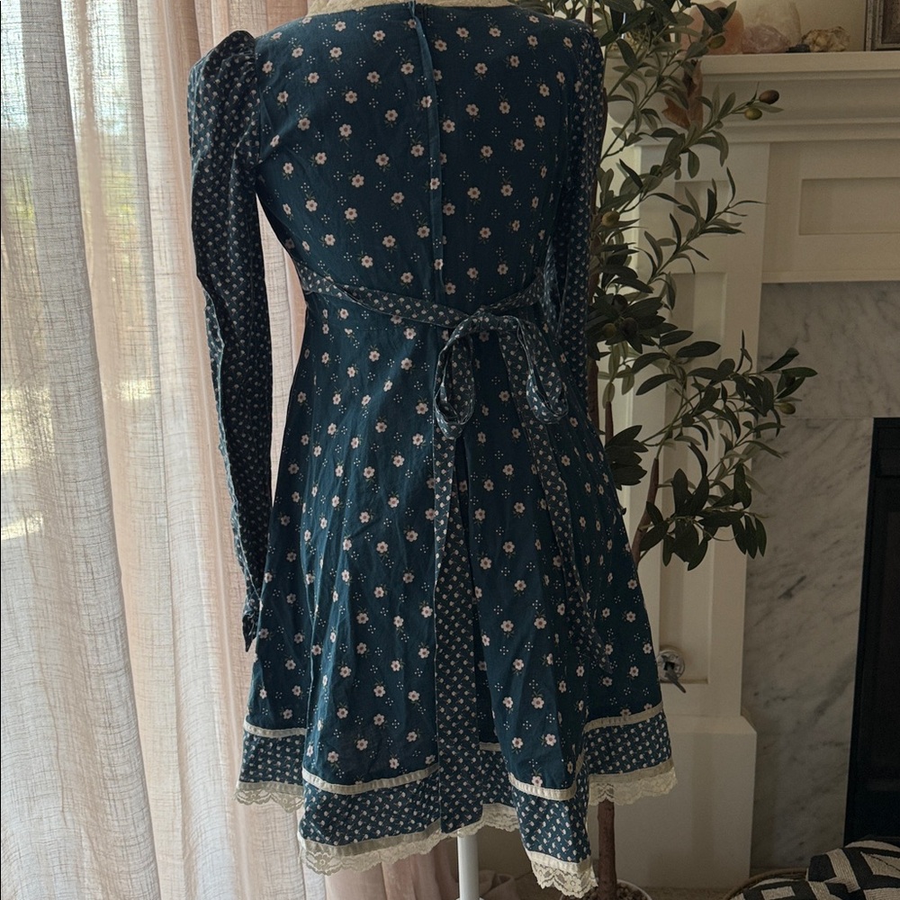 Gunne Sax Blue Floral Mini Dress - Picture 5 of 10